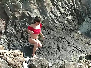 masturbation, solo, water, japanese, nature